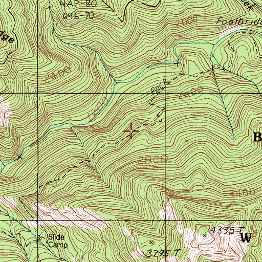 Topographic Map of Baldy Trail (historical), WA