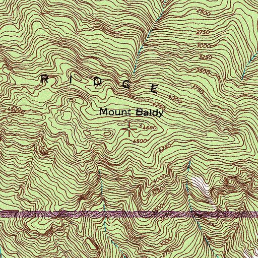 Topographic Map of Mount Baldy, WA