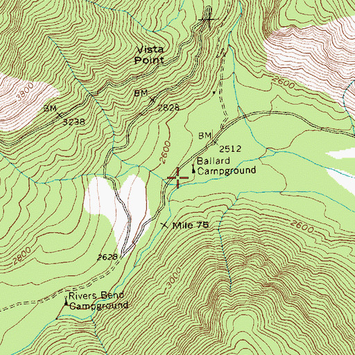 Topographic Map of Ballard Campground, WA