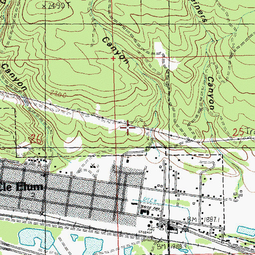 Topographic Map of Balmers Canyon, WA