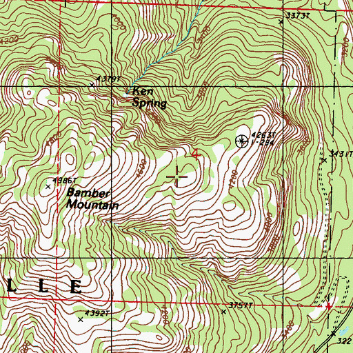 Topographic Map of Bamber Mountain, WA