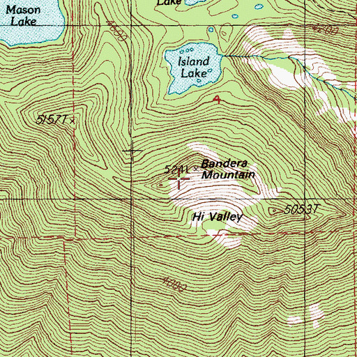 Topographic Map of Bandera Mountain, WA