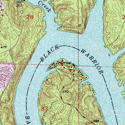 Topographic Map of Humber Bend, AL