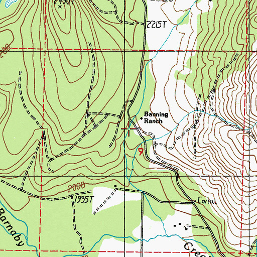 Topographic Map of Banning Ranch, WA