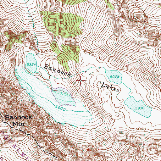 Topographic Map of Bannock Lakes, WA