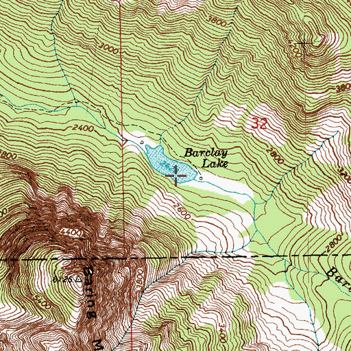 Topographic Map of Barclay Lake, WA
