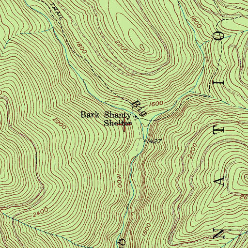 Topographic Map of Bark Shanty Shelter, WA