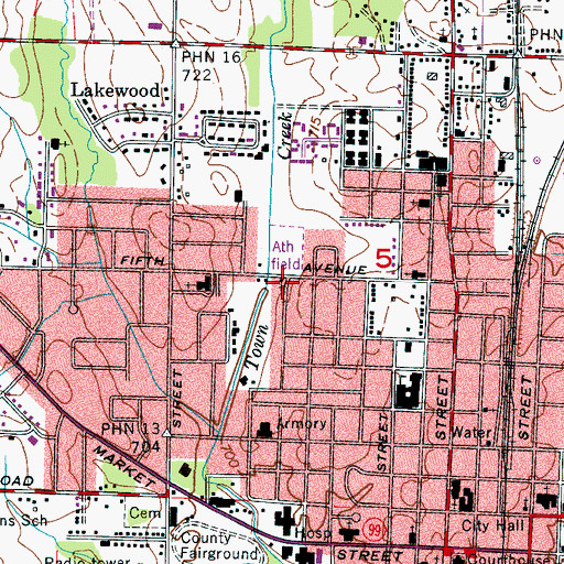 Topographic Map of First Union Baptist Church, AL