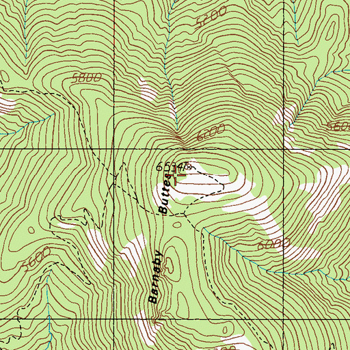 Topographic Map of Barnaby Buttes, WA