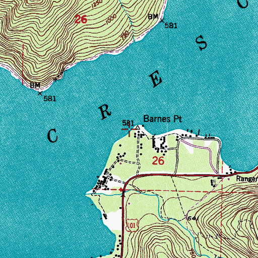Topographic Map of Barnes Point, WA