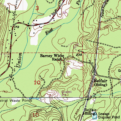 Topographic Map of Barney White Ranch, WA