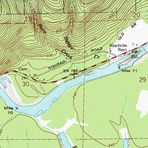 Topographic Map of Barr Creek, WA