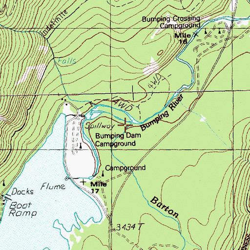 Topographic Map of Barton Creek, WA