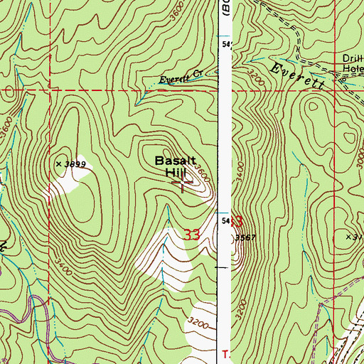 Topographic Map of Basalt Hill, WA
