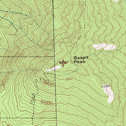 Topographic Map of Basalt Peak, WA