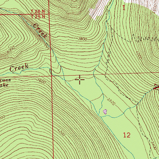 Topographic Map of Basin Creek, WA