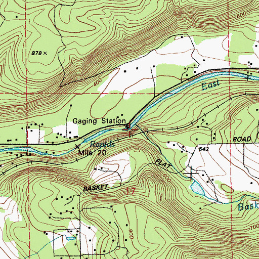 Topographic Map of Basket Creek, WA