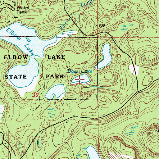 Topographic Map of Bass Lake, WA