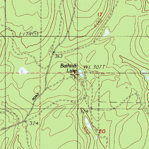 Topographic Map of Bathtub Lake, WA