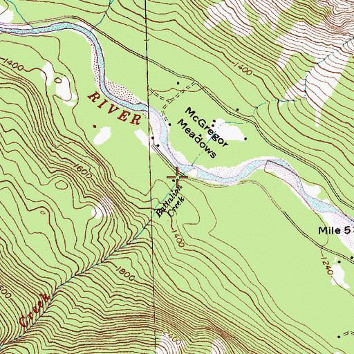 Topographic Map of Battalion Creek, WA