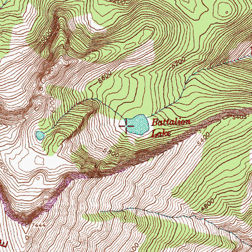 Topographic Map of Battalion Lake, WA