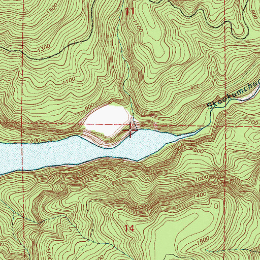 Topographic Map of Baumgard Creek, WA