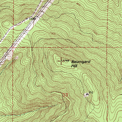 Topographic Map of Baumgard Hill, WA