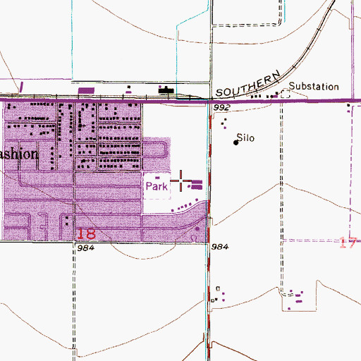 Topographic Map of Underdown Junior High School, AZ