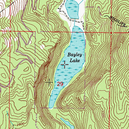 Topographic Map of Bayley Lake, WA