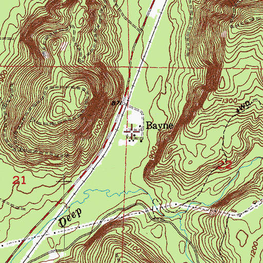 Topographic Map of Bayne, WA