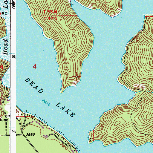 Topographic Map of Bead Lake, WA