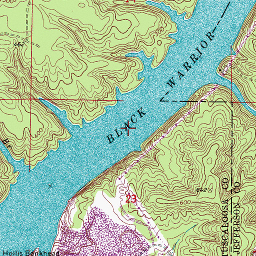 Topographic Map of Lock Number Eleven (historical), AL