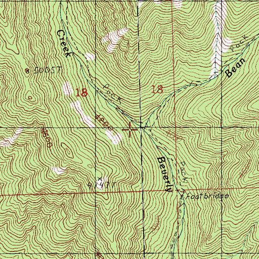 Topographic Map of Bean Creek, WA