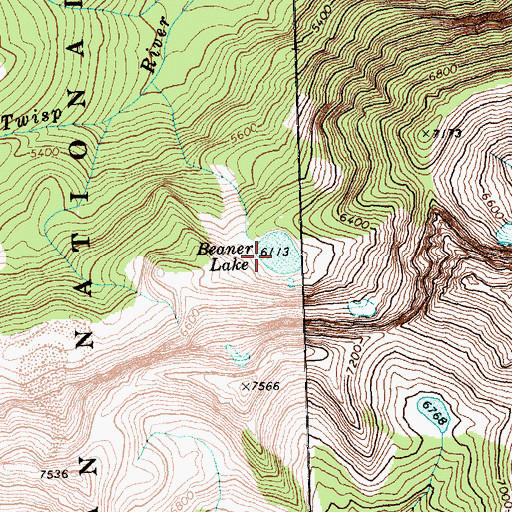 Topographic Map of Beaner Lake, WA