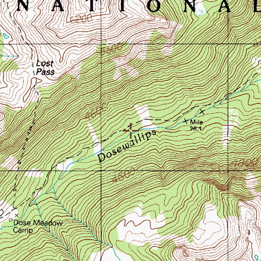 Topographic Map of Bear Camp, WA