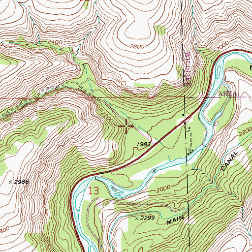 Topographic Map of Bear Canyon, WA