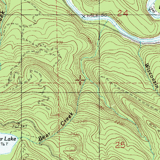 Topographic Map of Bear Creek, WA