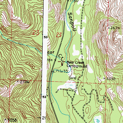 Topographic Map of Bear Creek, WA