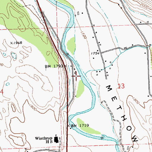 Topographic Map of Bear Creek, WA