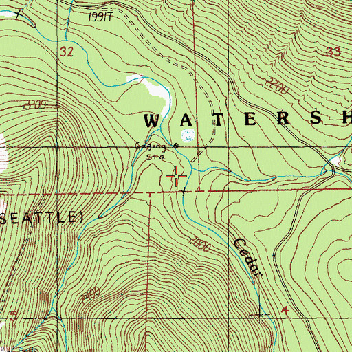 Topographic Map of Bear Creek, WA