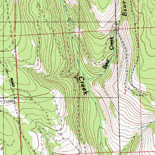 Topographic Map of Bear Creek, WA