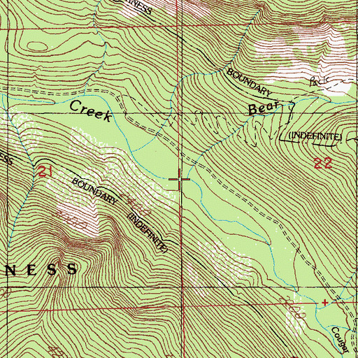 Topographic Map of Bear Creek, WA