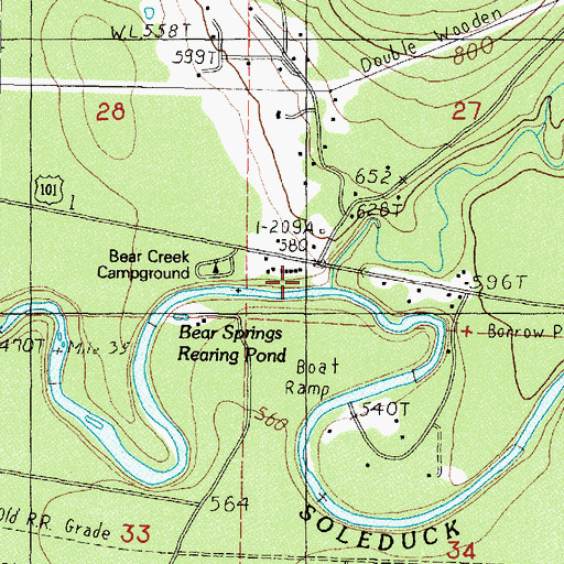 Topographic Map of Bear Creek, WA