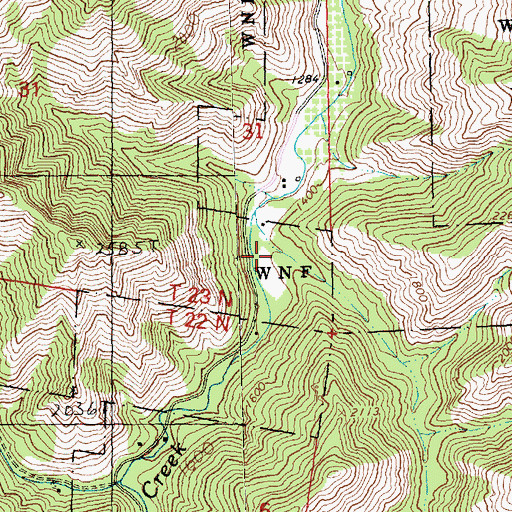 Topographic Map of Bear Gulch, WA