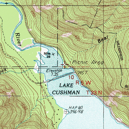 Topographic Map of Bear Gulch, WA