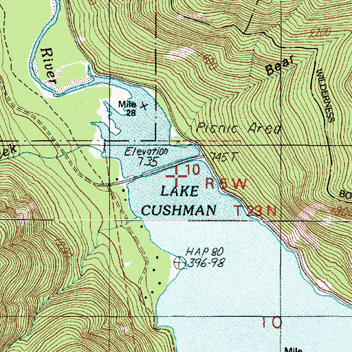 Topographic Map of Bear Gulch Camp (historical), WA