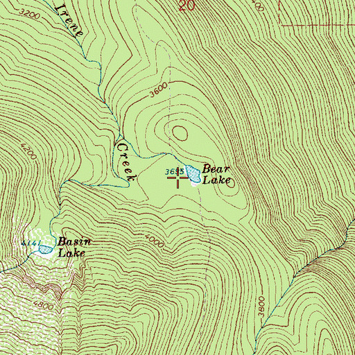Topographic Map of Bear Lake, WA