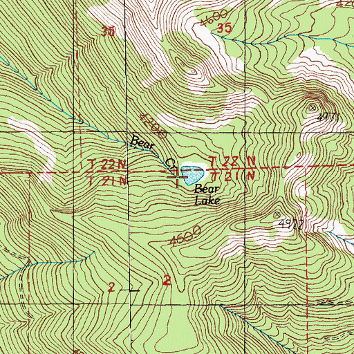 Topographic Map of Bear Lake, WA