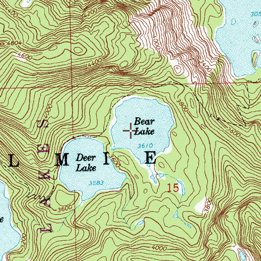 Topographic Map of Bear Lake, WA