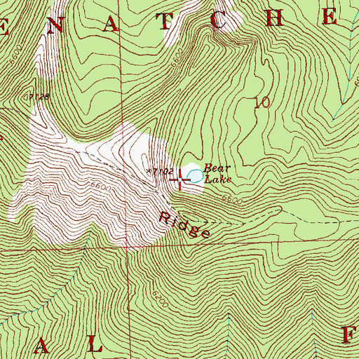 Topographic Map of Bear Lake, WA